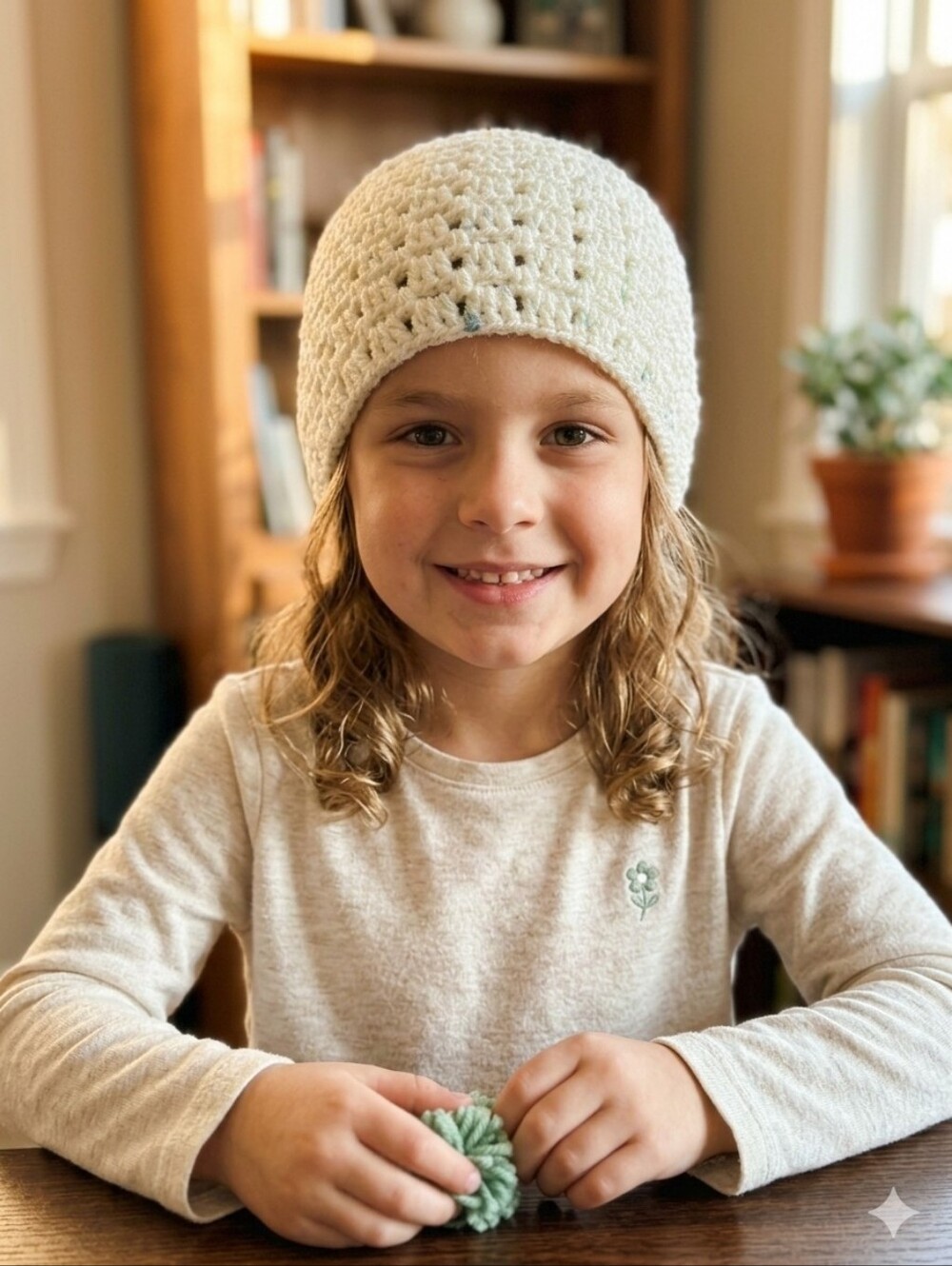 Handmade Cream Crocheted Kids Beanie - Soft Knit Hat 3 Sets Lote $35 (Save 11.60